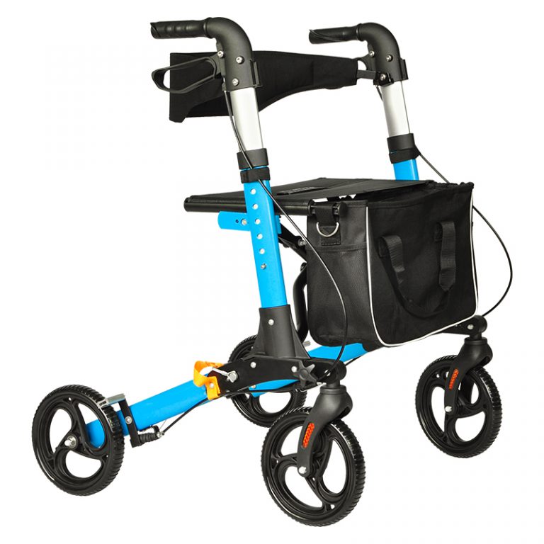 Aluminum Frame Rollator Walker with Seat 8 Wheels Easy Folding Senior Walker with Padded Backrest01