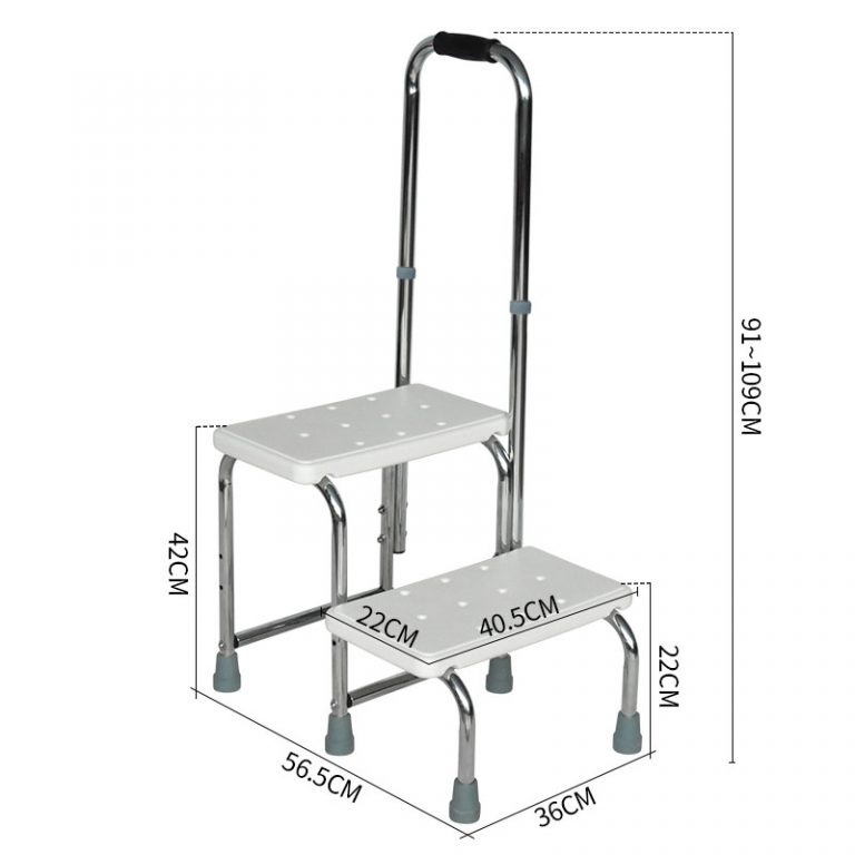 Double Step Stool With Armrests For The Elderly02
