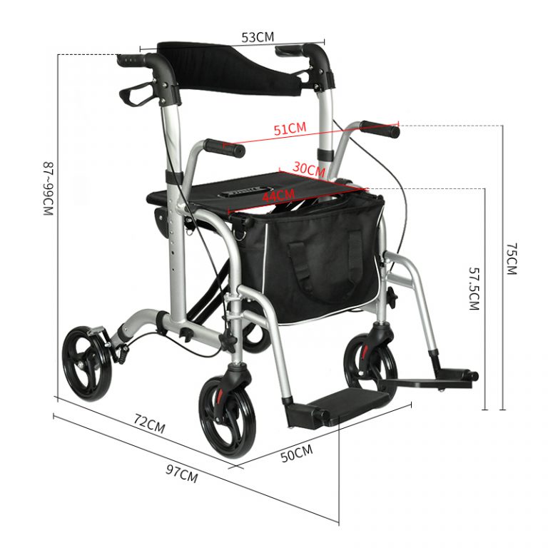 Medical Folding 2 in 1 Rollator Walker with Seat for Seniors04