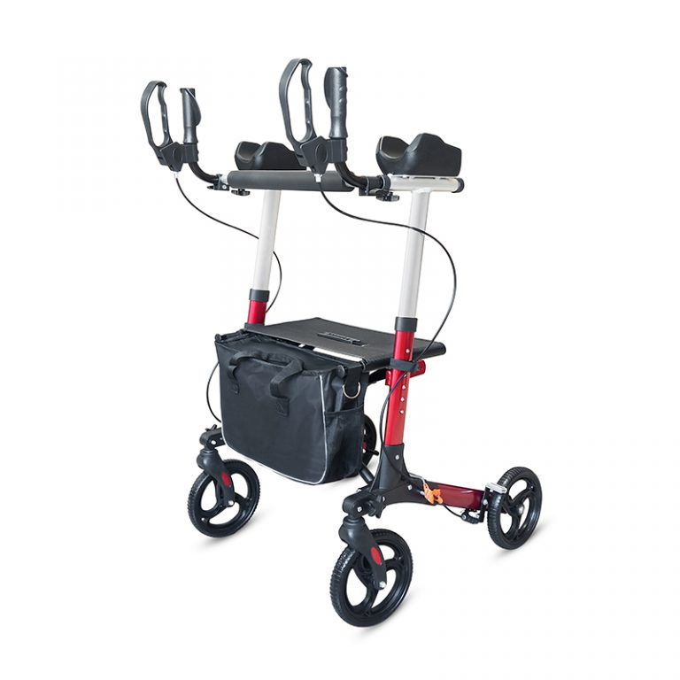 Folding Standup Rollator Walker with Seat and Armrests for Seniors02