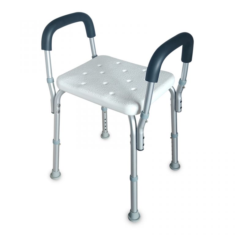 Shower Bench Adjustable Bath Seat Shower Chair with Arms Padded Handles Without Back03