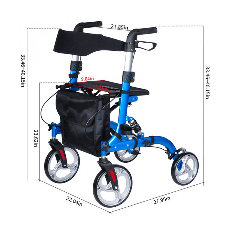 Lightweight Mobility Walking Aid Walkers Rollator with Shock Absorber for Disabled04