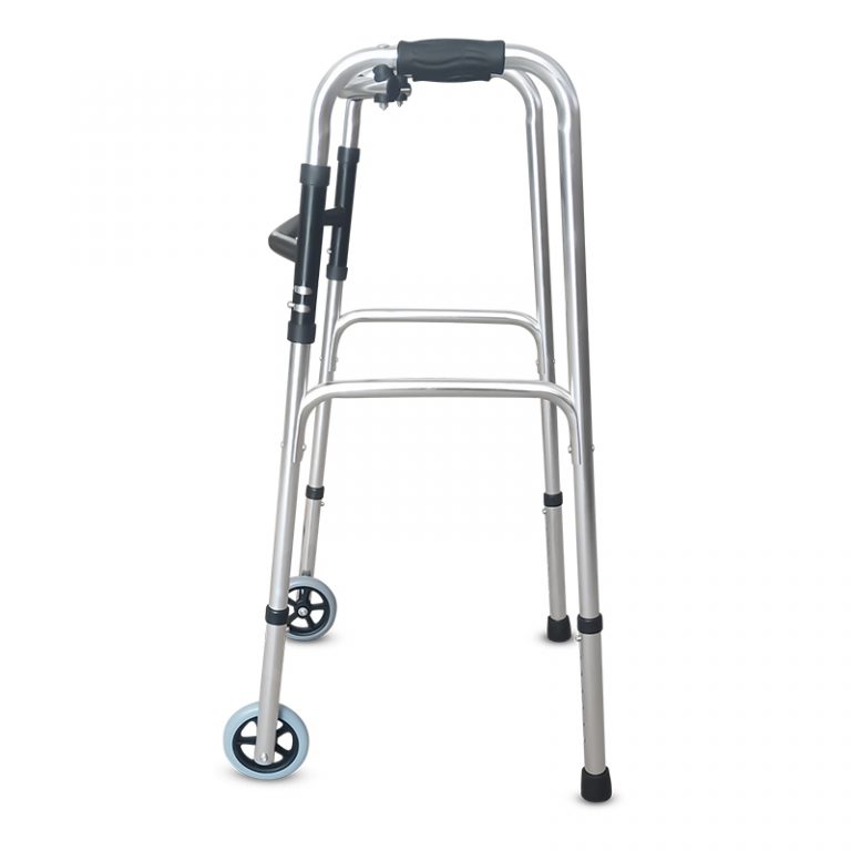 04Aluminum Lightweight Walker with 2 front Wheels for Elderly, Handicapped and Disabled