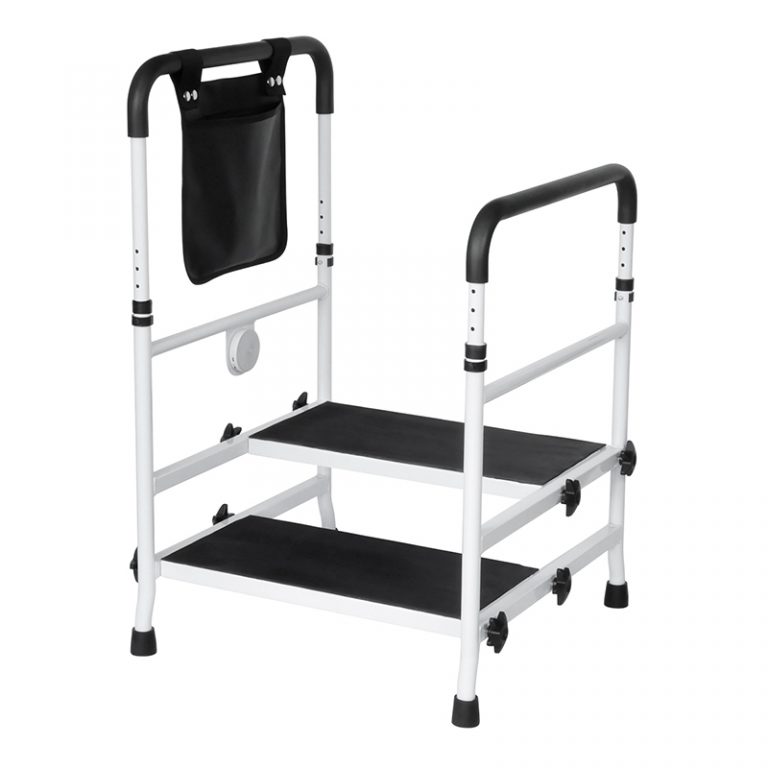 Rehabilitation Equipment Elderly Disabled Hospital Padded Large Foot Step Stool Hospital Step Stool with Handle Rail03