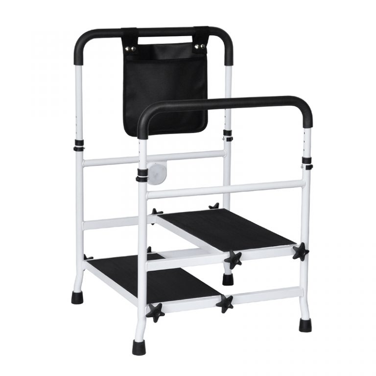 Rehabilitation Equipment Elderly Disabled Hospital Padded Large Foot Step Stool Hospital Step Stool with Handle Rail02