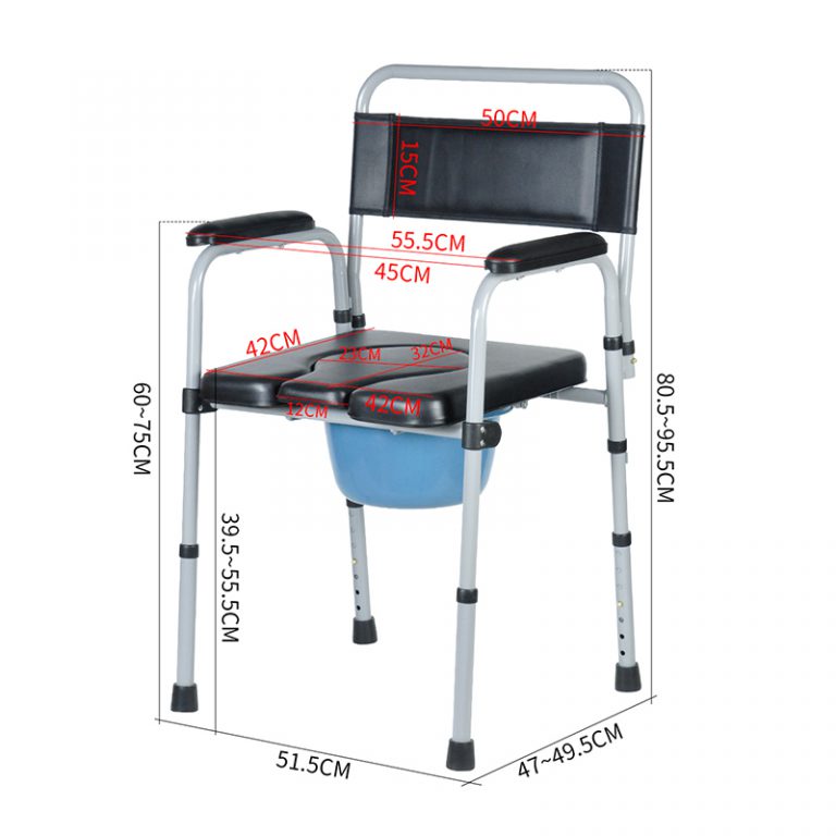 Height Adjustable Toliet Chair for Seniors with Padded Seat and Arms02
