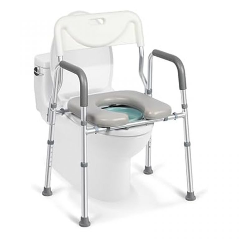 Raised Toilet Seat with Handles Adjustable 3 in 1 Commode Chair with Arms for Handicap and Elderly03