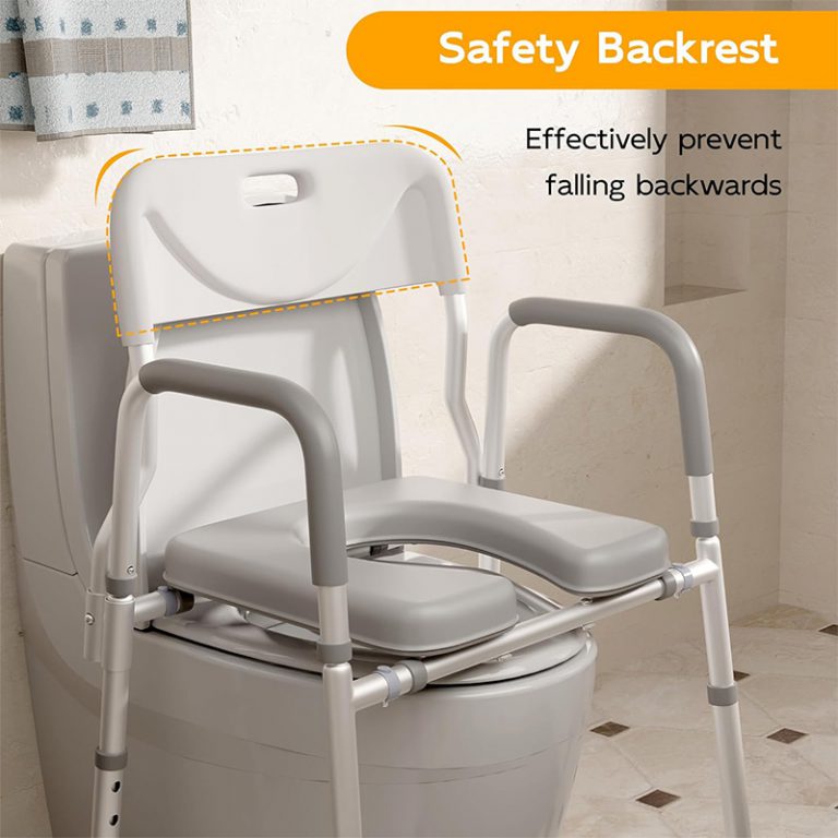 Raised Toilet Seat with Handles Adjustable 3 in 1 Commode Chair with Arms for Handicap and Elderly01