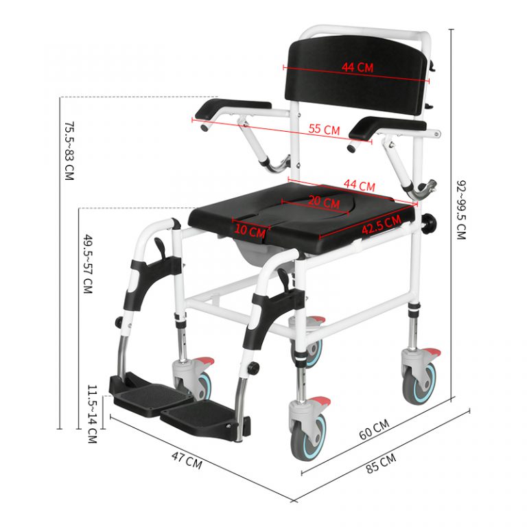 Bathroom Commode Toilet Chair Portable Folding Commode Wheelchair Shower Disable Chairs for Disabled04