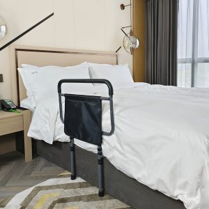 BEIQIN Bed Rail for Elderly, Bed Assist Grab Bar Handle with Storage Pocket, Safety Bed Rails for Elderly Adults Getting in & Out of Bed at Home and Dorm - Fit King, Queen, Full, Twin
