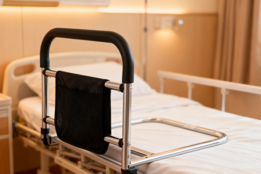 height-adjustable bed assist rail