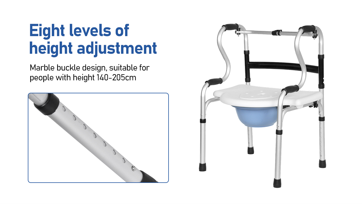 Eight levels of height adjustment