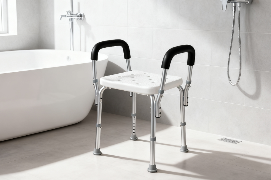 Shower Bench Adjustable Bath Seat with Arms