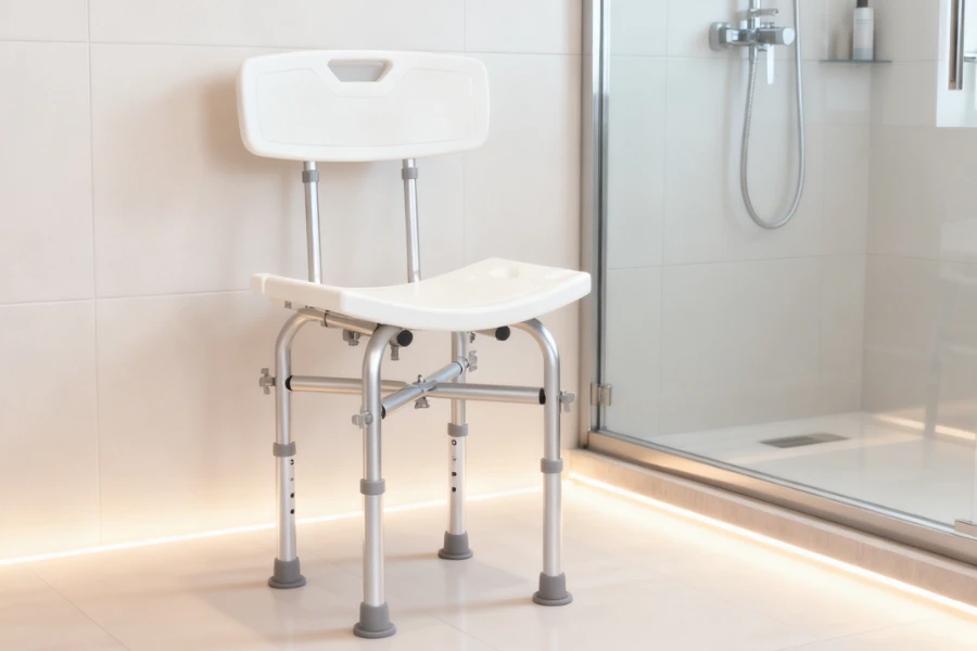 Height Adjustable Tool-Free Shower Chair