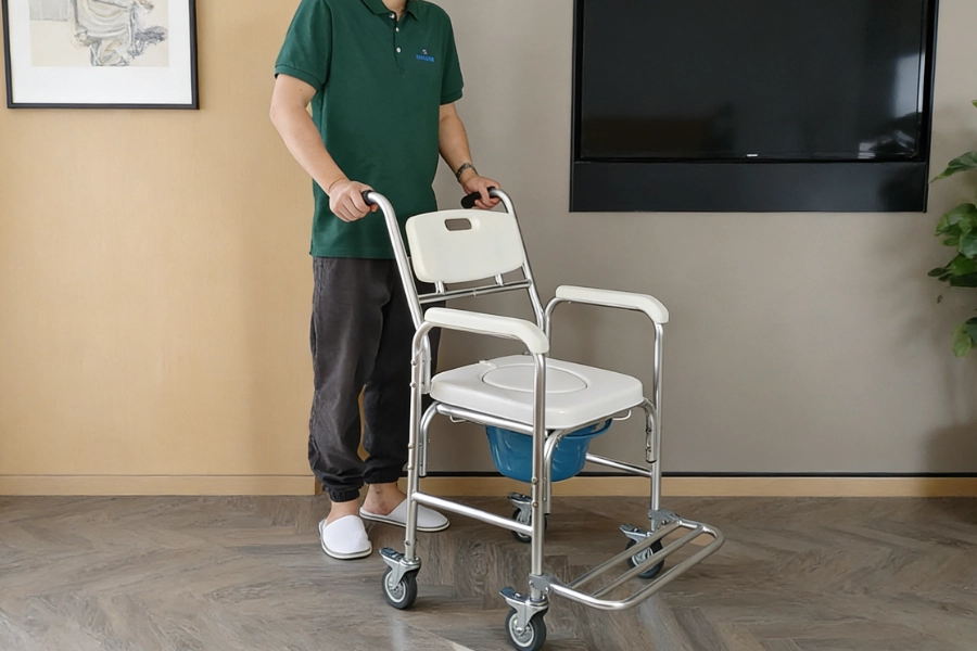 Beiqin 4 in 1 Folding Bath Commode Chair