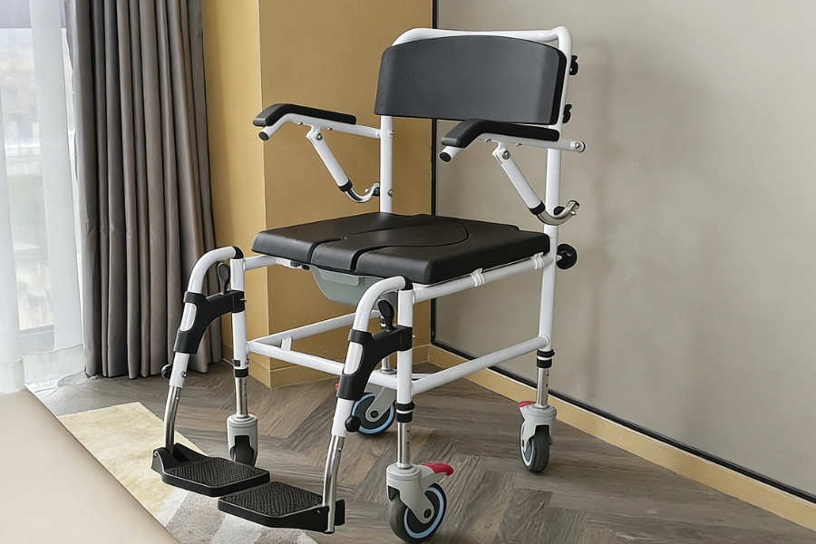 Folding Commode Wheelchair