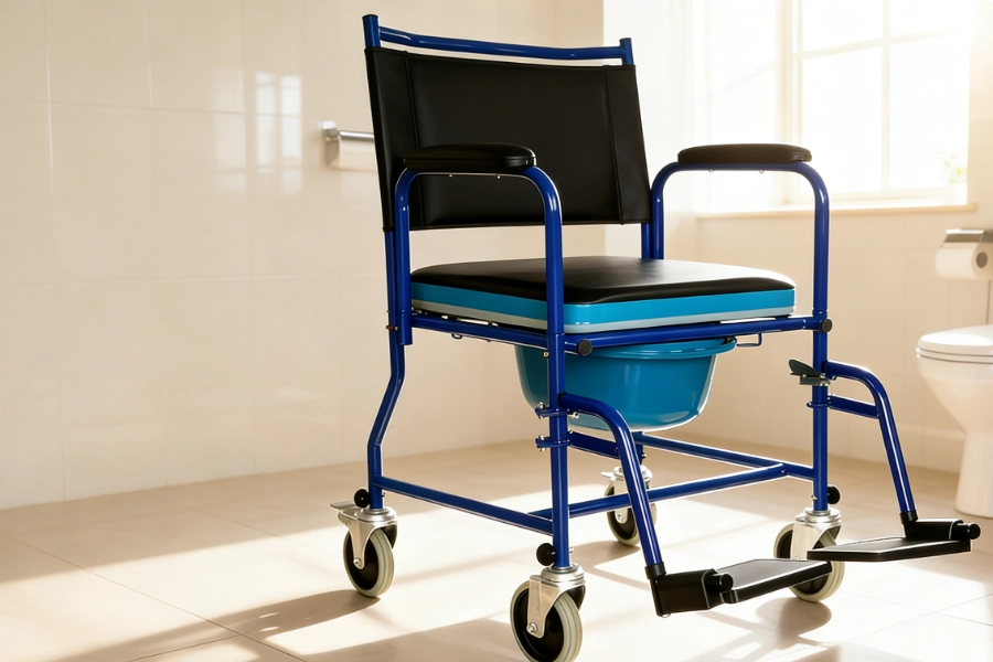 Multi-functional toilet shower chair