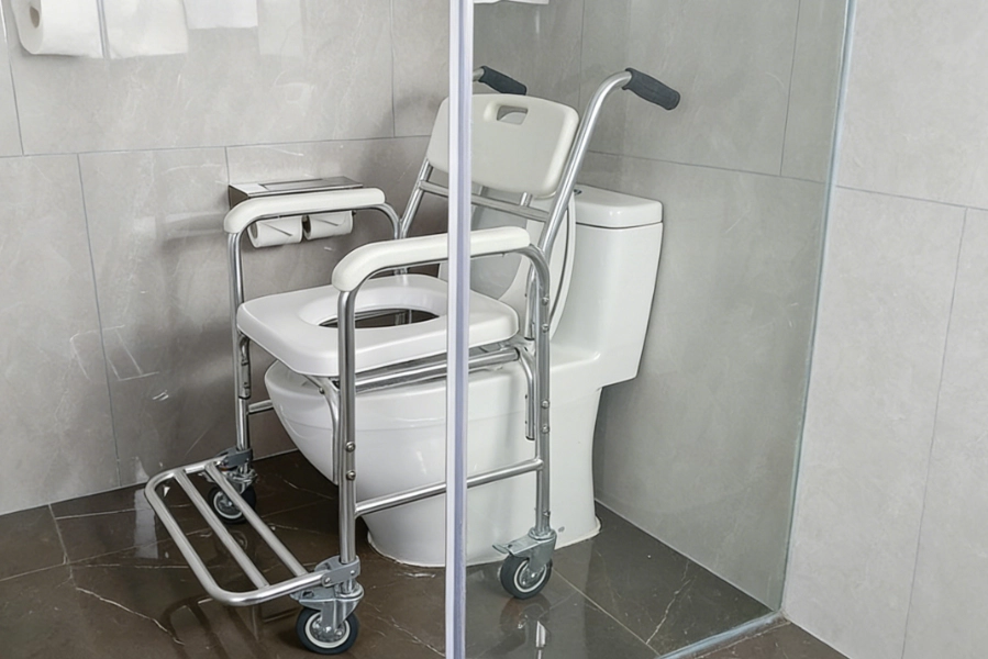 4 in 1 Bath Commode Chair for Handicap, Elderly & Injured