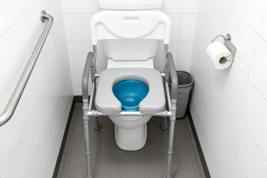 Raised Toilet Seat with Handles Adjustable 3 in 1 Commode Chair
