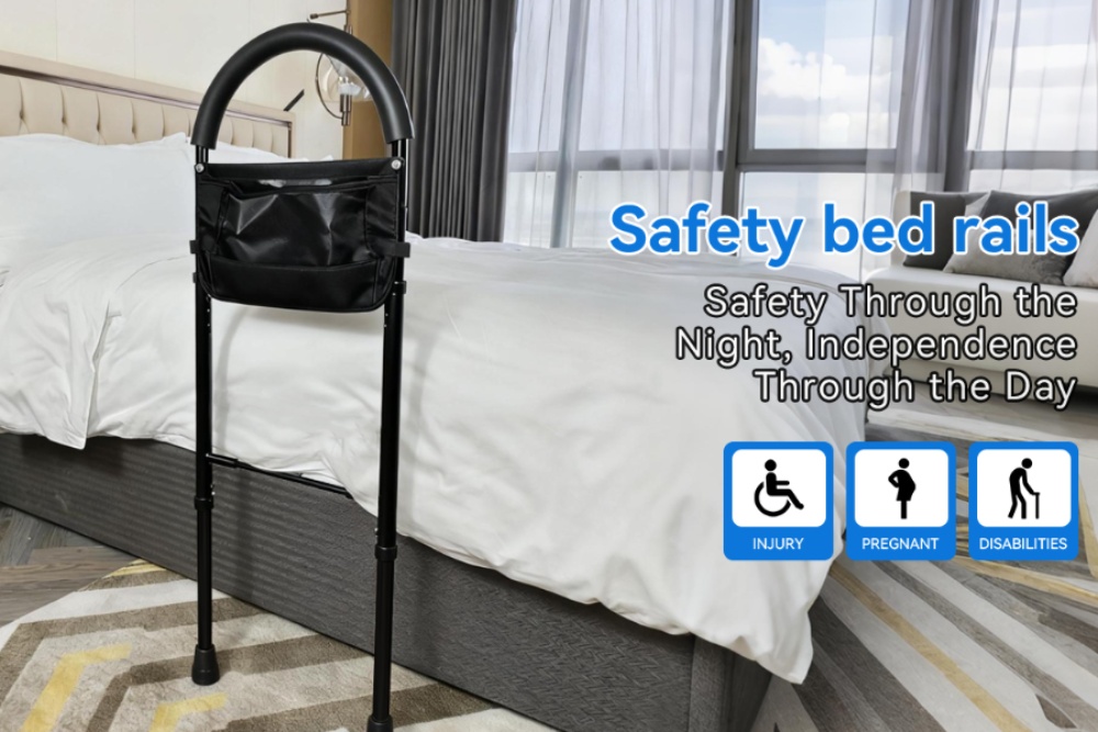 Safety Bed Rails with Storage Pocket Bed Rail for Elderly Adults