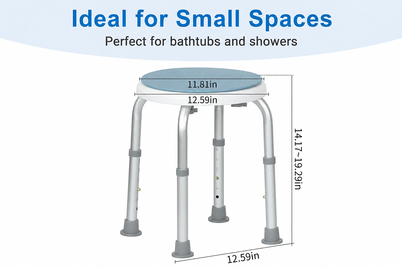 Bathroom Safety 360 Rotate Swivel Aluminum Bath Chair for Elderly Medical Handicapped Bathtub Shower Chair