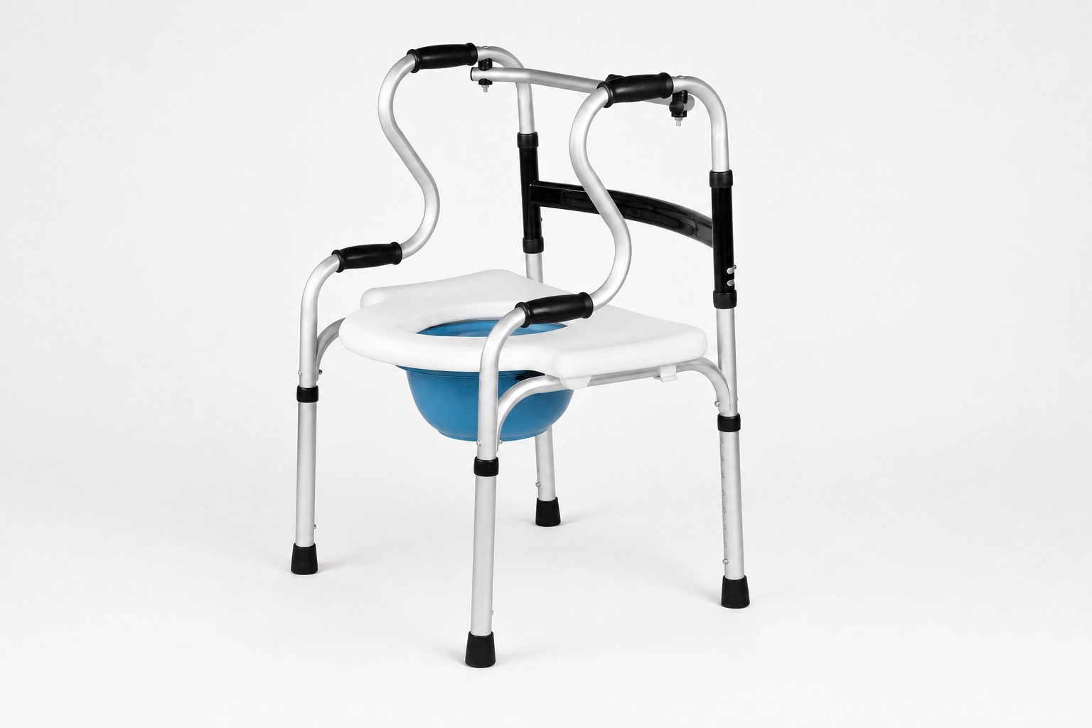 Dual Folding 5-in-1 Bathroom Mobility & aid Commode Walker seat