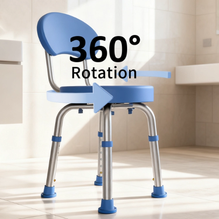 112A swivel bath chair with backrest